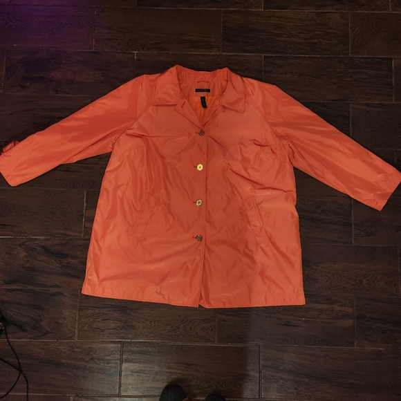 RALPH LAUREN Orange Logo Button Single Breasted Lightweight Trench Coat 3-XL - Picture 2 of 16